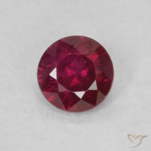 0.18ct 天然 ディープレッド ルビー, ラウンド, VS-SI