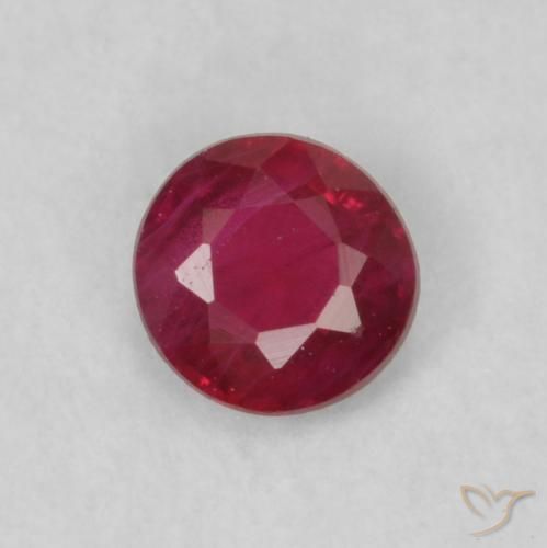 0.18ct 天然 ダークレッド ルビー, ラウンド, VS-SI