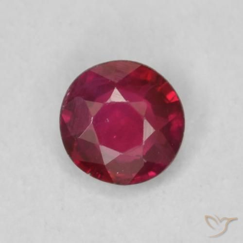 0.16ct 天然 濃いレッドワイン ルビー, ラウンド, VS-SI