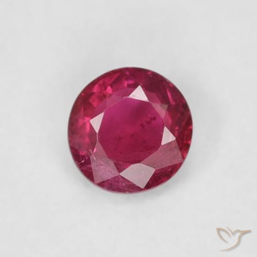 0.18ct 天然 濃い赤みがかったピンク ルビー, ラウンド, SI-I1