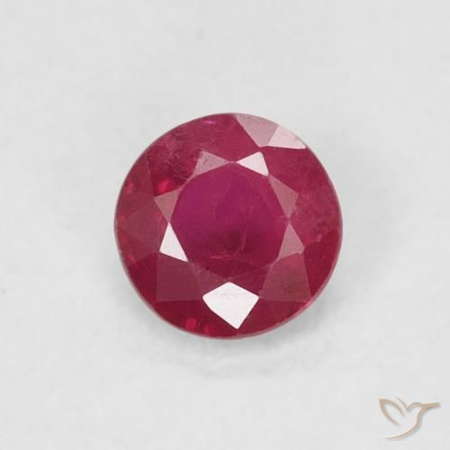 0.26ct 天然 ピンクがかったレッド ルビー, ラウンド, SI-I1