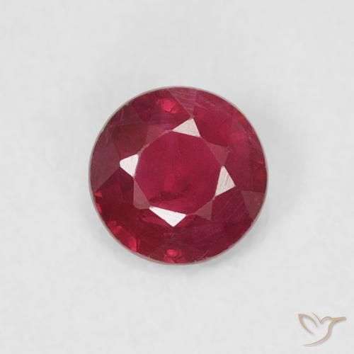 0.24ct 天然 ミディアムレッド ルビー, ラウンド, SI-I1