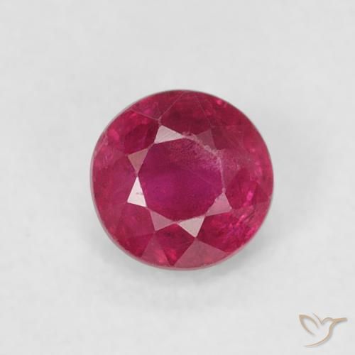 0.30ct 天然 ピンクがかったレッド ルビー, ラウンド, SI-I1
