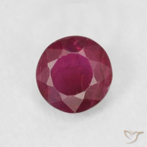 0.31ct 天然 濃いレッドワイン ルビー, ラウンド, SI-I1