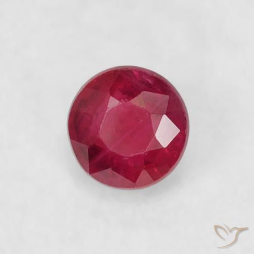 0.22ct 天然 ディープレッド ルビー, ラウンド, VS
