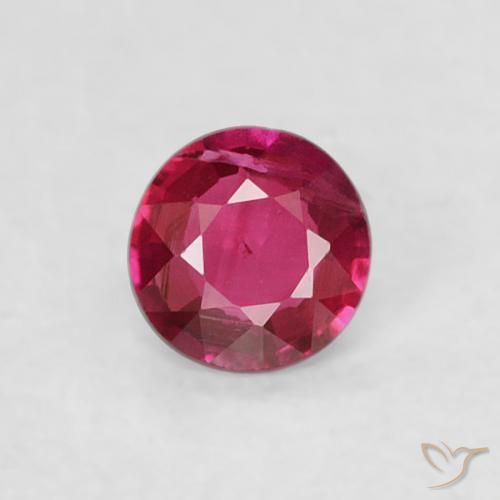 0.15ct 天然 Medium Dark-Red ルビー, ラウンド, VS