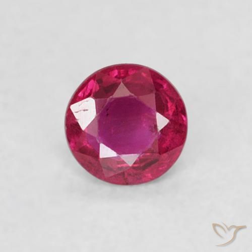 0.19ct 天然 ピンクがかったレッド ルビー, ラウンド, VS