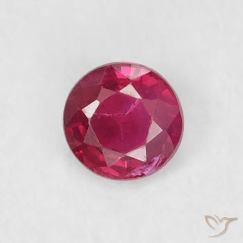 0.18ct 天然 Medium Dark-Red ルビー, ラウンド, SI