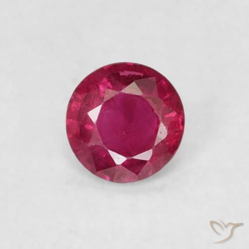 0.16ct 天然 ピンクがかったレッド ルビー, ラウンド, VS