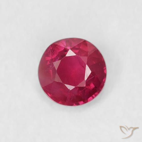 0.20ct 天然 ジャム・レッド ルビー, ラウンド, VS