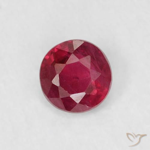 0.19ct 天然 濃い赤みがかったピンク ルビー, ラウンド, VS