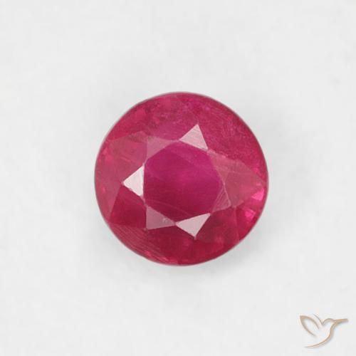 0.20ct 天然 ミディアムレッド ルビー, ラウンド, VS