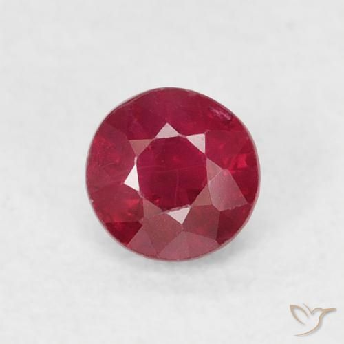 0.30ct 天然 濃い紅 ルビー, ラウンド, SI-I1