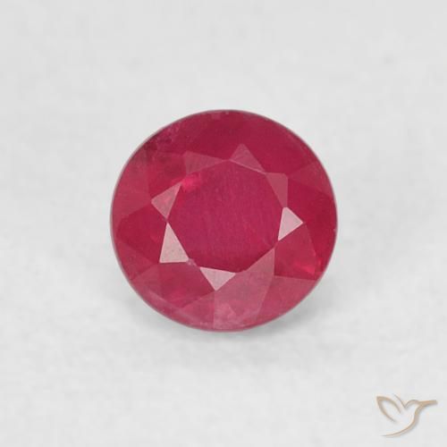 0.30ct 天然 赤みがかったピンク ルビー, ラウンド, SI-I1