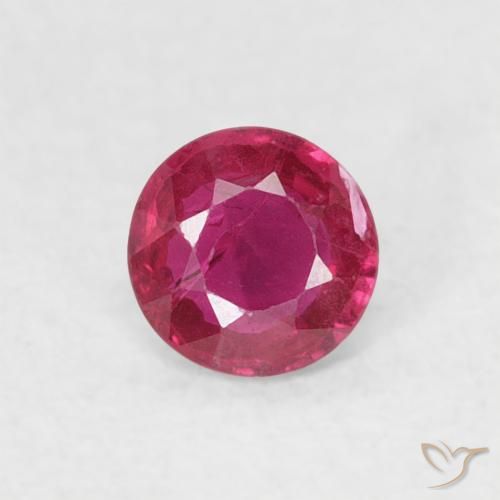 0.22ct 天然 Medium Dark-Red ルビー, ラウンド, SI-I1