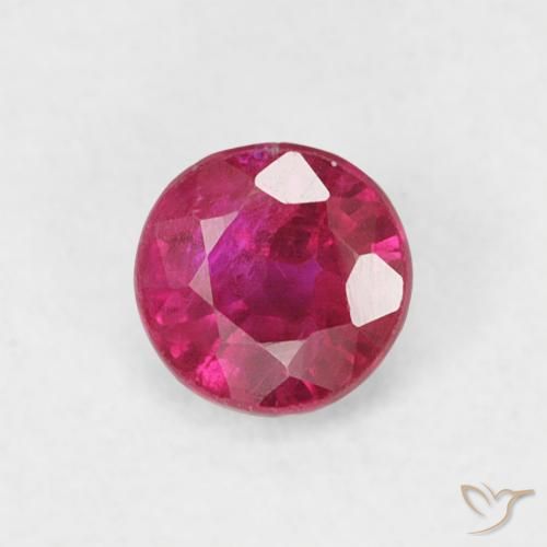 0.28ct 天然 薄いレッド ルビー, ラウンド, SI-I1