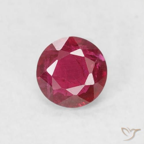 0.19ct 天然 ディープレッド ルビー, ラウンド, SI-I1