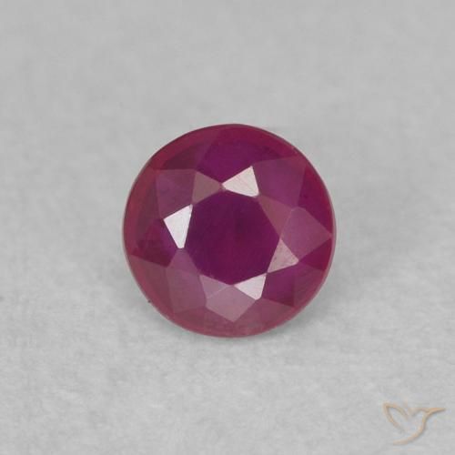0.25ct 天然 赤みがかったパープル ルビー, ラウンド, SI