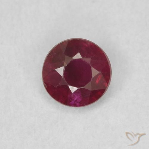 0.26ct 天然 ディープレッド ルビー, ラウンド, SI
