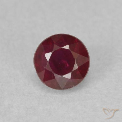0.37ct 天然 ワインレッド ルビー, ラウンド, SI