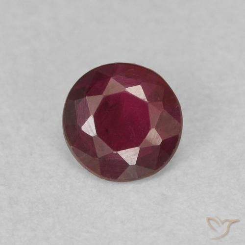 0.26ct 天然 ワインレッド ルビー, ラウンド, SI