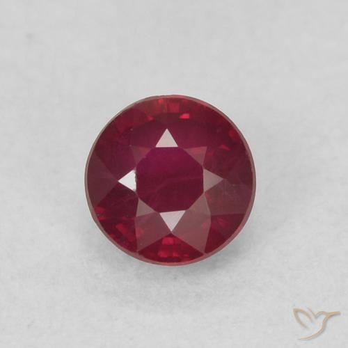 0.33ct 天然 ディープレッド ルビー, ラウンド, SI