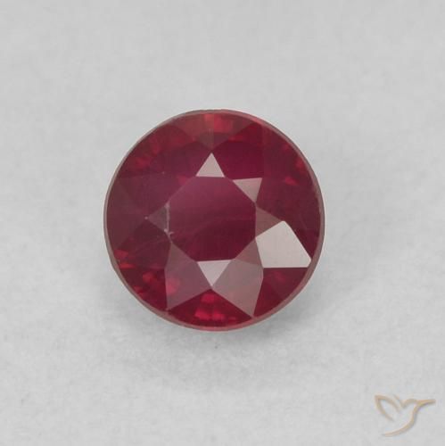 0.33カラットの天然ディープレッドルビー、ラウンド、SI