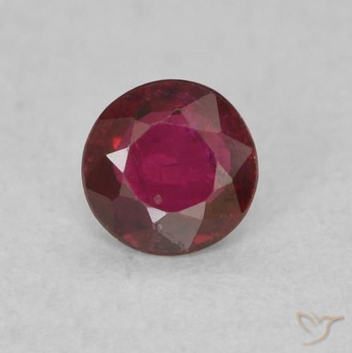 0.22ct 天然 ミディアムレッド ルビー, ラウンド, SI