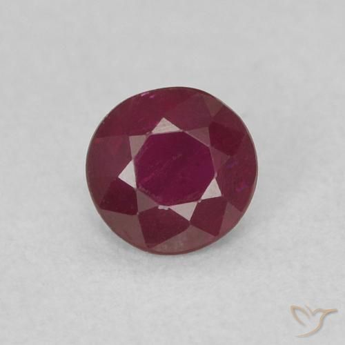 0.24ct 天然 ミディアムレッド ルビー, ラウンド, SI