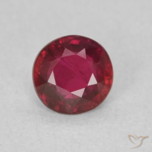 0.28ct 天然 ミディアムレッド ルビー, ラウンド, SI