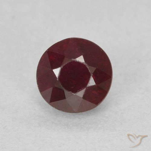 0.36ct 天然 ディープレッド ルビー, ラウンド, SI