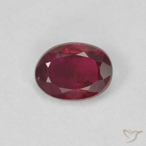 0.38ct 天然 ミディアムレッド ルビー, 楕円形, VS