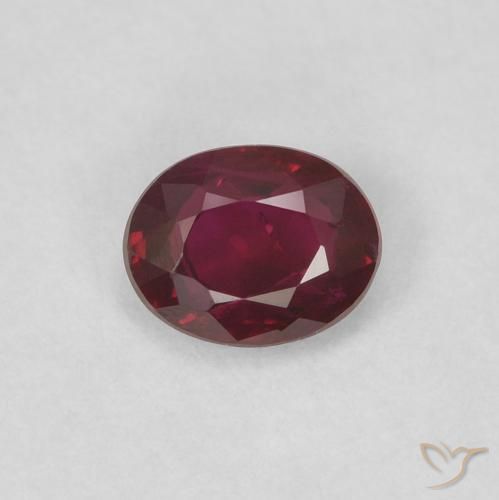 0.39ct 天然 ディープレッド ルビー, 楕円形, VS