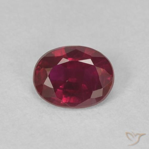 0.41ct 天然 ディープレッド ルビー, 楕円形, VS