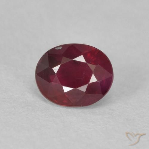 0.53ct 天然 ワインレッド ルビー, 楕円形, VS