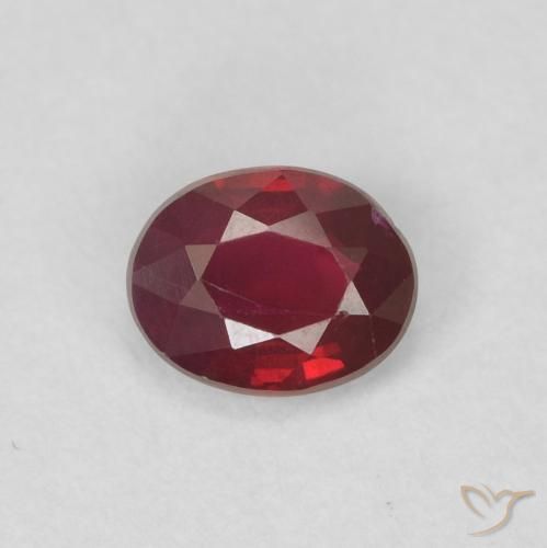 0.43ct 天然 ミディアムレッド ルビー, 楕円形, VS