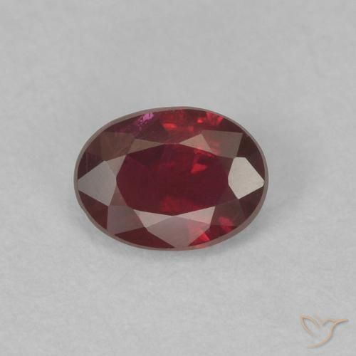 0.39ct 天然 ディープレッド ルビー, 楕円形, VS