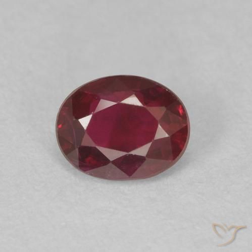 0.46ct 天然 ディープレッド ルビー, 楕円形, VS