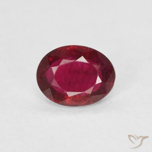 0.38ct 天然 ダークレッド ルビー, 楕円形, VVS-VS