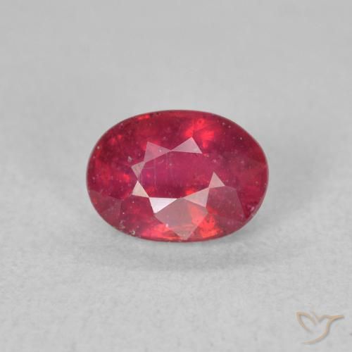 1.54ct 天然 Medium Dark-Red ルビー, 楕円形, VS