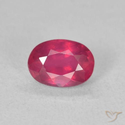 1.34ct 天然 赤みがかったピンク ルビー, 楕円形, VS