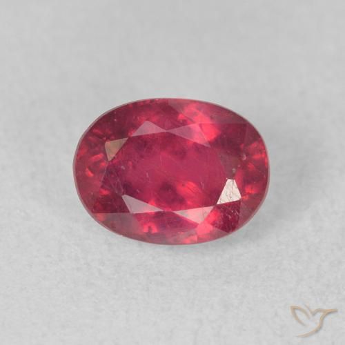1.20ct 天然 濃い赤みがかったピンク ルビー, 楕円形, VS