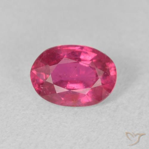 0.98ct 天然 薄いレッド ルビー, 楕円形, VS