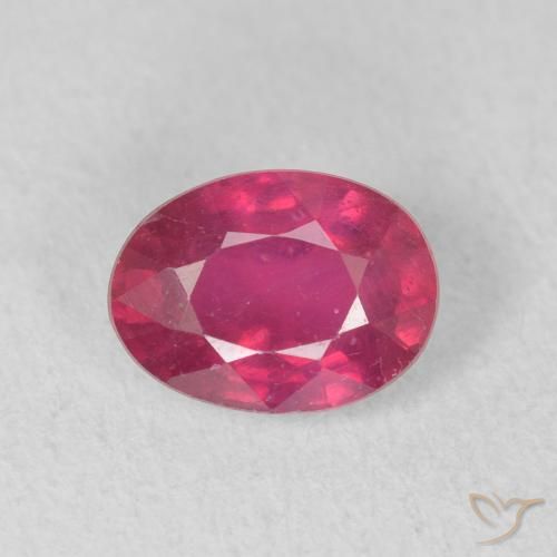 1.12ct 天然 赤みがかったピンク ルビー, 楕円形, VS