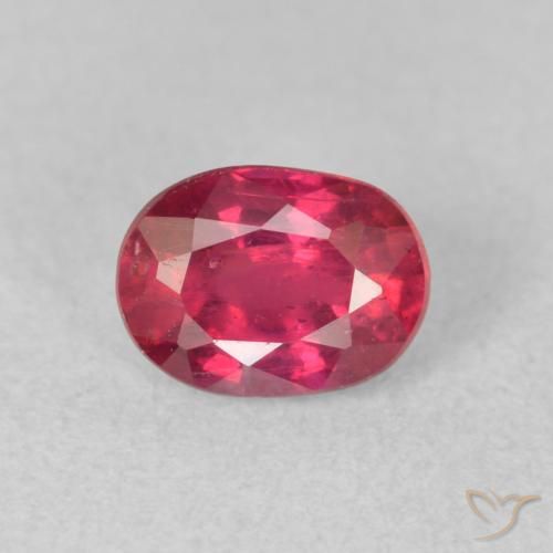 1.13ct 天然 ピンクがかったレッド ルビー, 楕円形, VS