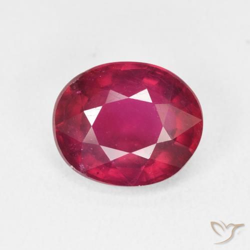 5.05ct 天然 Medium Dark-Red ルビー, 楕円形, VS