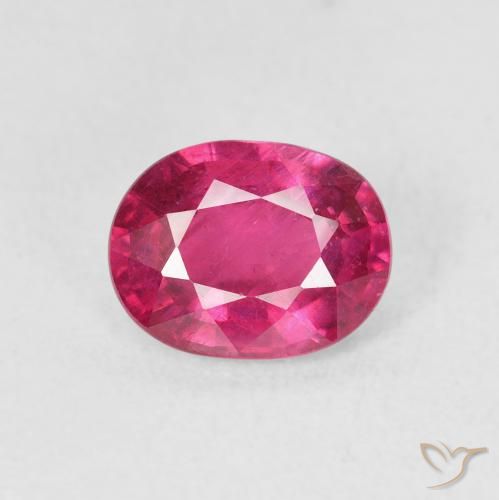 1.59ct 天然 薄いレッド ルビー, 楕円形, VS