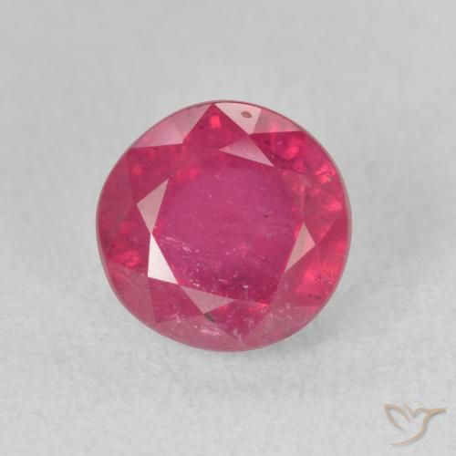 2.85ct 天然 ミディアムレッド ルビー, ラウンド, VS-SI