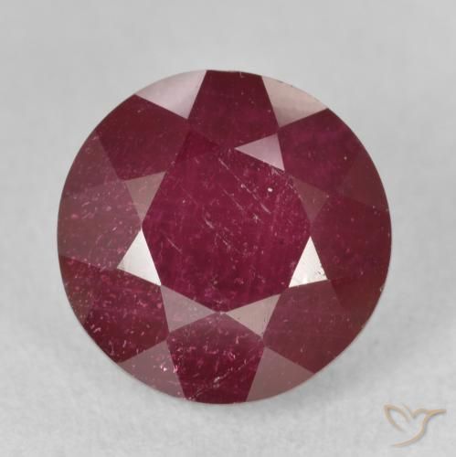 5.73ct 天然 ダークレッド ルビー, ラウンド, VS-SI