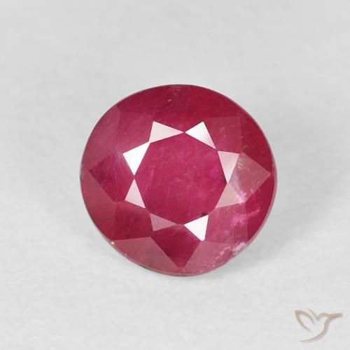1.36ct 天然 ミディアムレッド ルビー, ラウンド, VS-SI